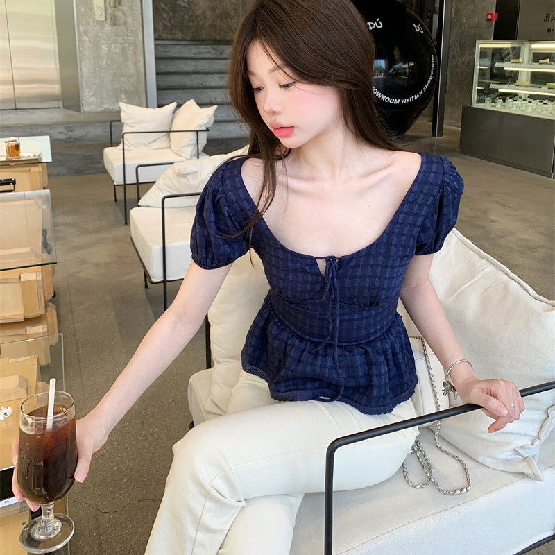 【Tops】スクエアネックキュートトップス T01760
