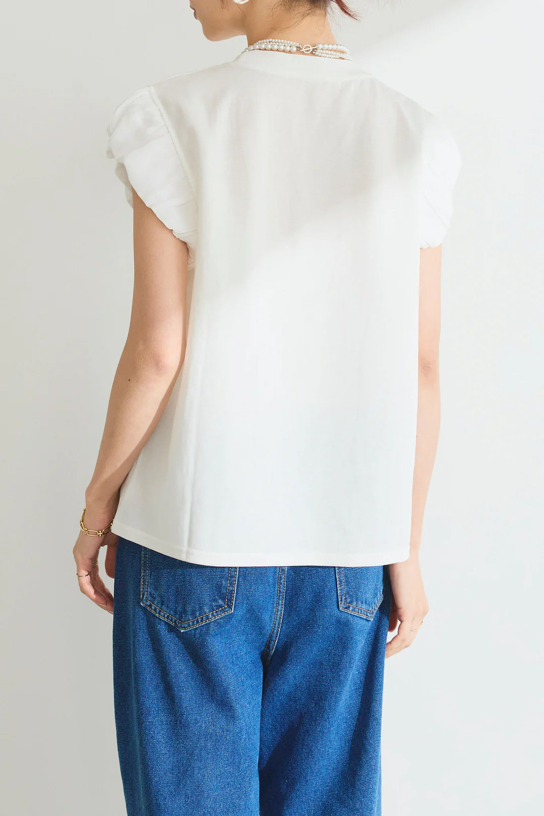 【Tops】リボンビーズTシャツ T01680