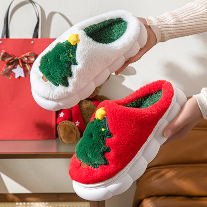 【Shoes】裏起毛厚手クリスマススリッパ T01133