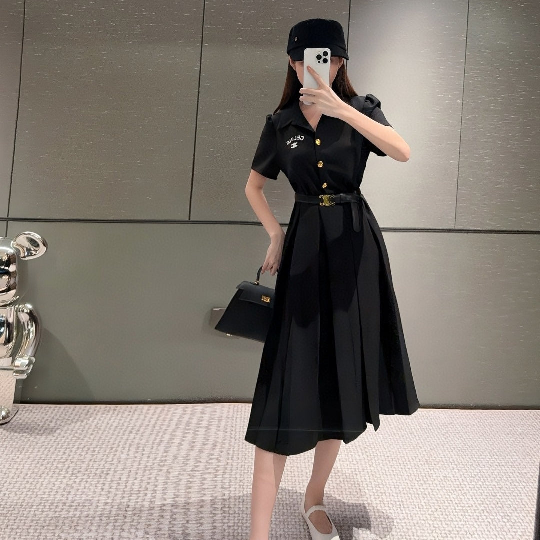 【Dress】ベルト付きロングワンピース  T01581