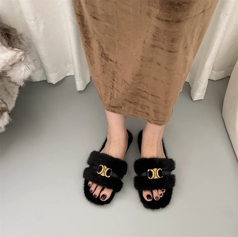 【Shoes】ファースリッパ3色展開　Z8040
