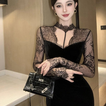 Dress】セクシーレースワンピース T01230