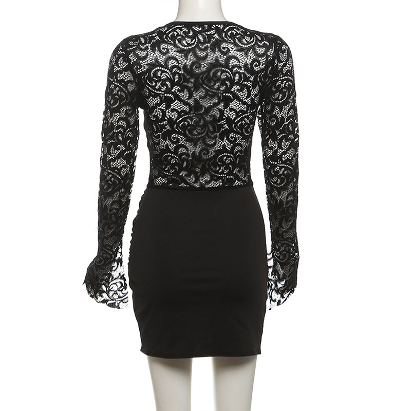 Dress】セクシーレースワンピース T01216