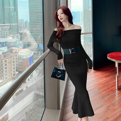 【Dress】ワンショルダーワンピース2色　Z8078