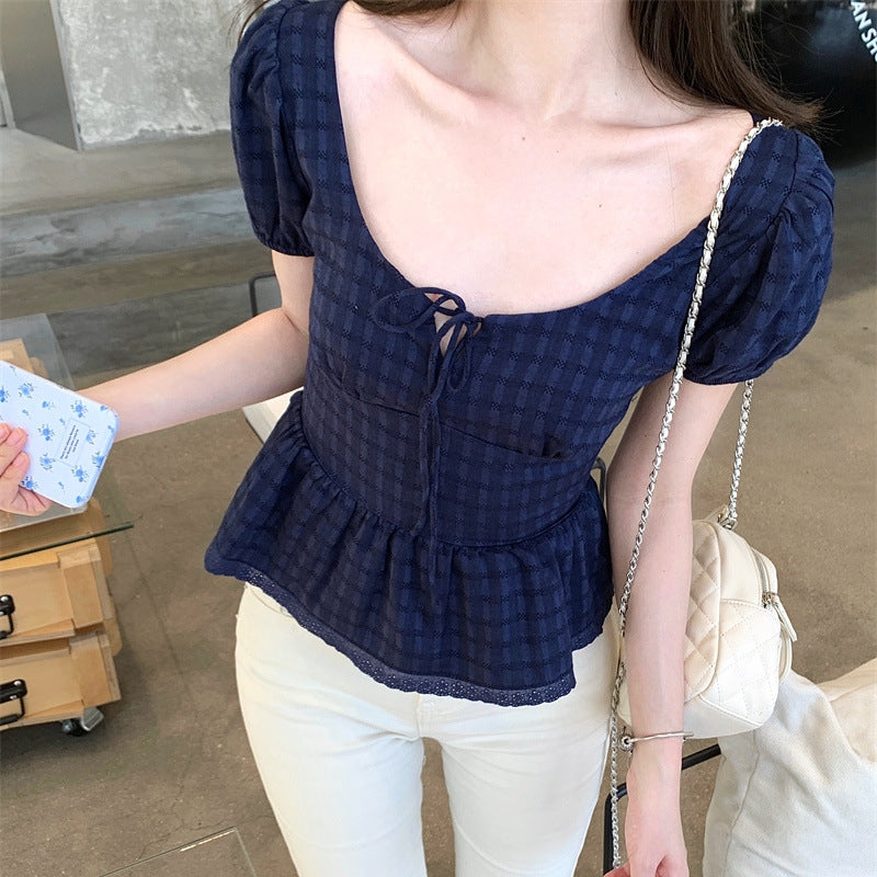 【Tops】スクエアネックキュートトップス T01760