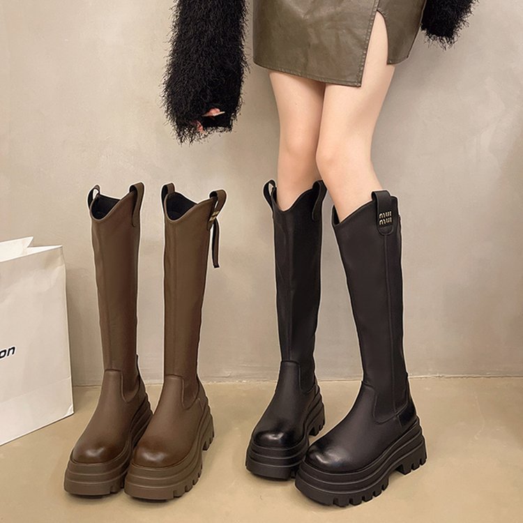 【Shoes】厚底ロングブーツ　　Ｗ14690
