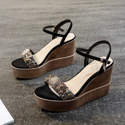 【Shoes】ウェッジヒールサンダル　Ｗ11738