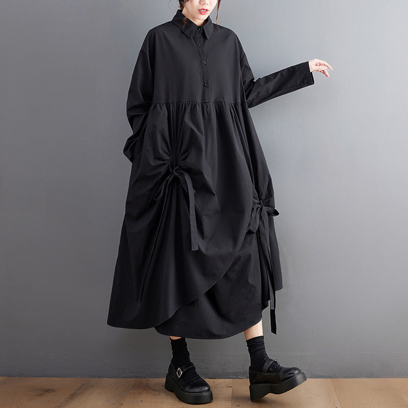 【Dress】体型カバーシャツワンピース　Z8005