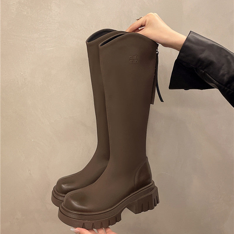 【Shoes】秋冬厚手ロングブーツ 　W14689