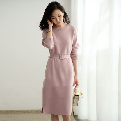 【Dress】新入荷リボンニットワンピース　W8398