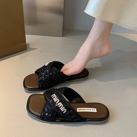 【Shoes】スパンコールスリッパ　W12373