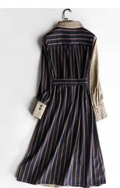 【Dress】切り替えデザインシャツワンピース     W8628