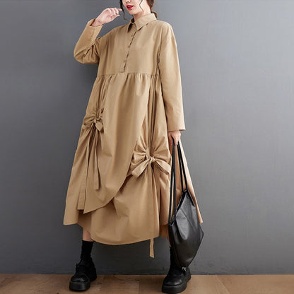 【Dress】体型カバーシャツワンピース　Z8005