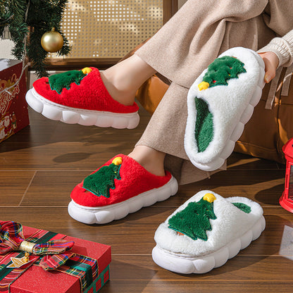 【Shoes】裏起毛厚手クリスマススリッパ T01133