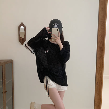【Tops】透け感Ｔシャツ　W14322