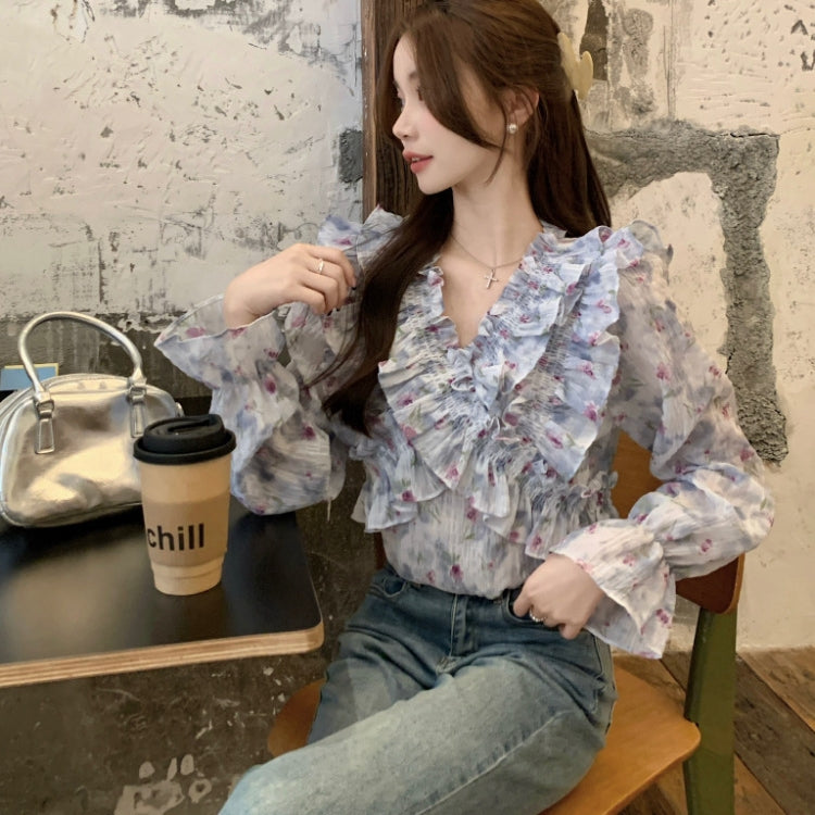 【Tops】パフスリーブVネックシャツ T01849