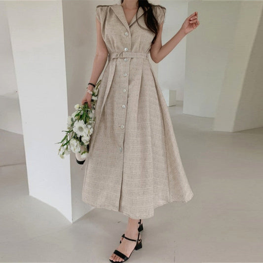 【Dress】ノースリーブシャツワンピース　Ｗ11796