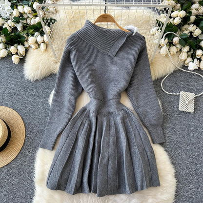 【Dress】リボン付きニットワンピース　Z8255