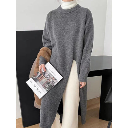【Dress】スリットニットワンピース    W13468