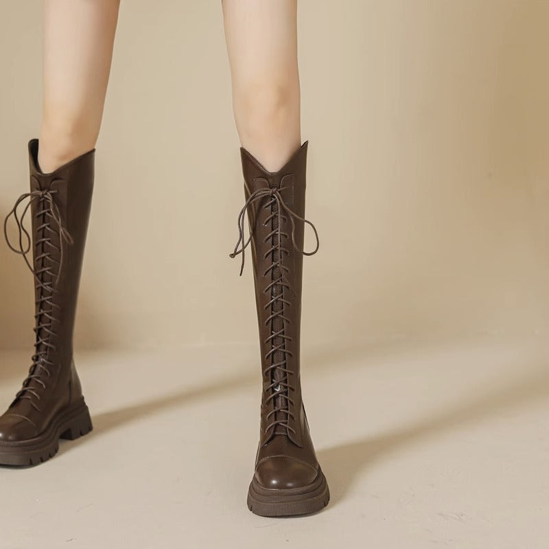 【Shoes】春秋シンプルロングブーツ    W14684