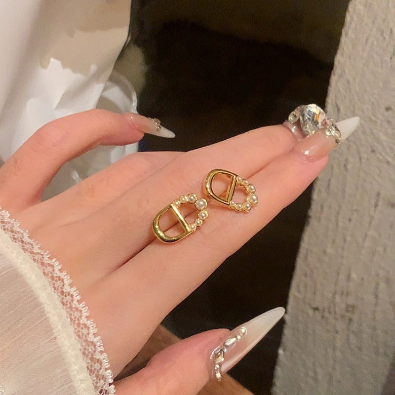 【雑貨】ミニマル縁取り真珠ピアス・ネックレス T01810