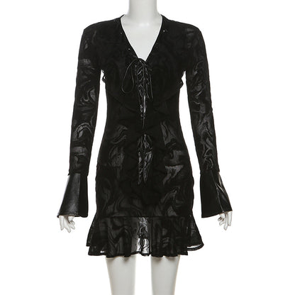 Dress】レトロ花柄ワンピース T01217