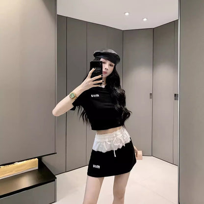 【Set】Tシャツ + ミニスカート2点セット　Z6781