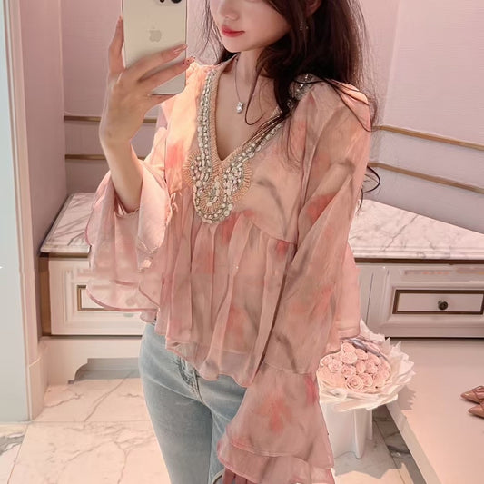 【Tops】ベルスリーブブラウス T01638