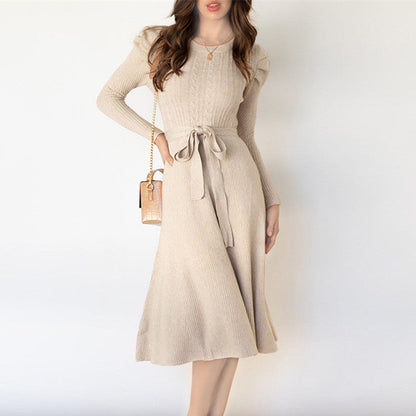 【Dress】新入荷～3色知性ニットワンピース　W9436
