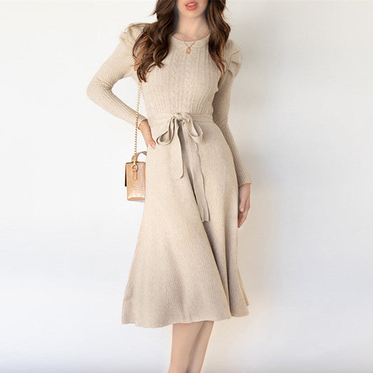 【Dress】新入荷～3色知性ニットワンピース　W9436