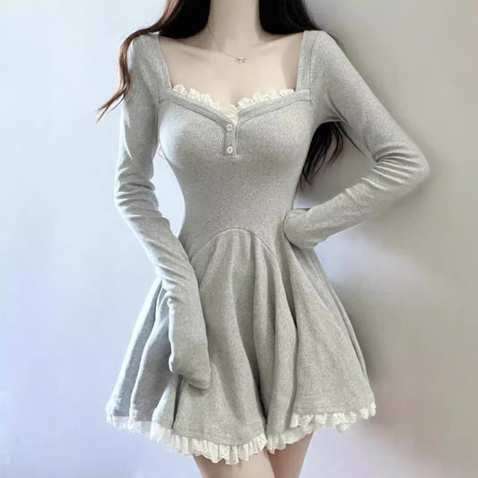 【Dress】春秋長袖ワンピース　W14151