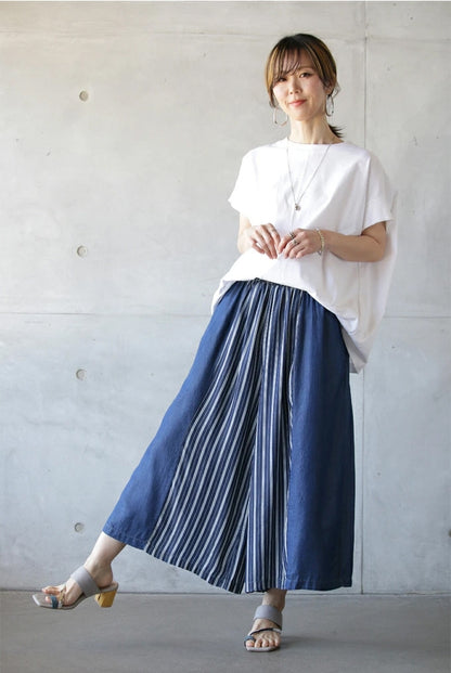 【Bottoms】ストラップ切り替えデニムパンツ T01683