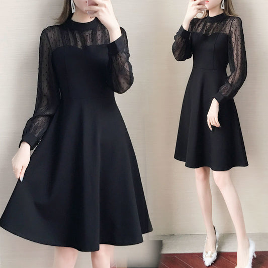【Dress】レース切替ワンピース　Z8002