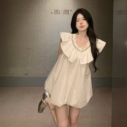 【Dress】フリルVネックドレス T01459