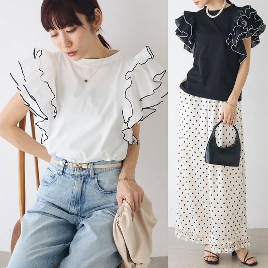 【Tops】フリルブラウスTシャツ T01673
