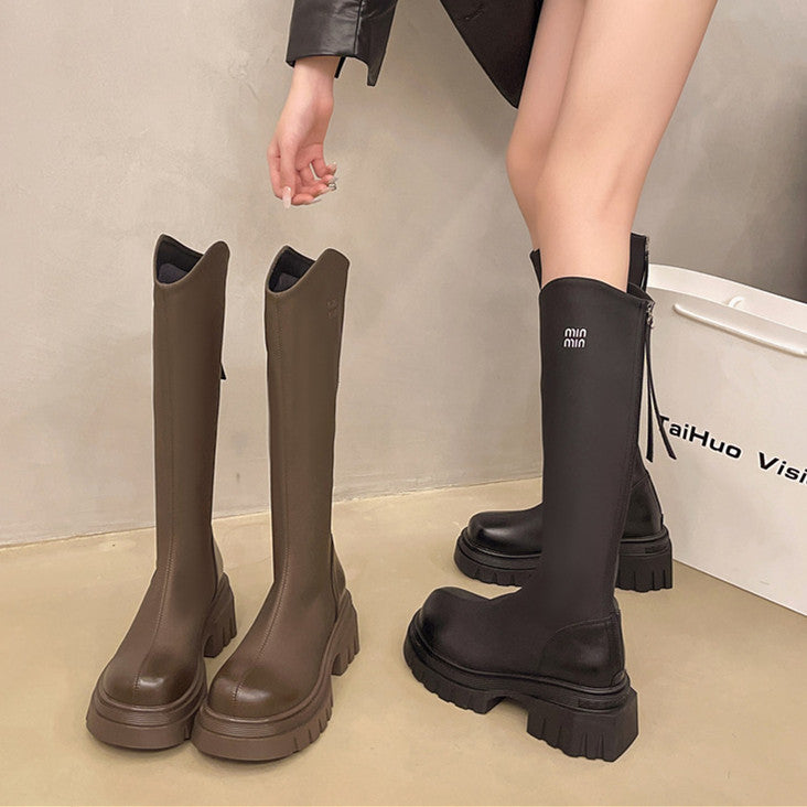 【Shoes】秋冬厚手ロングブーツ 　W14689