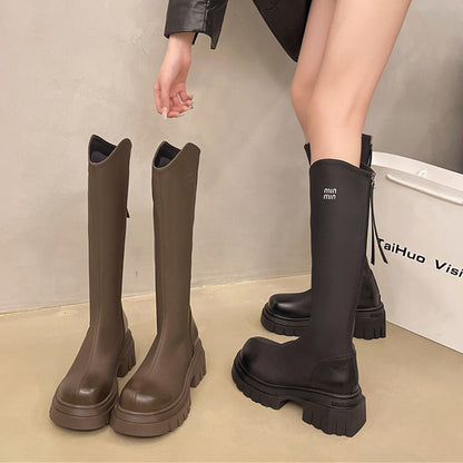 【Shoes】秋冬厚手ロングブーツ 　W14689