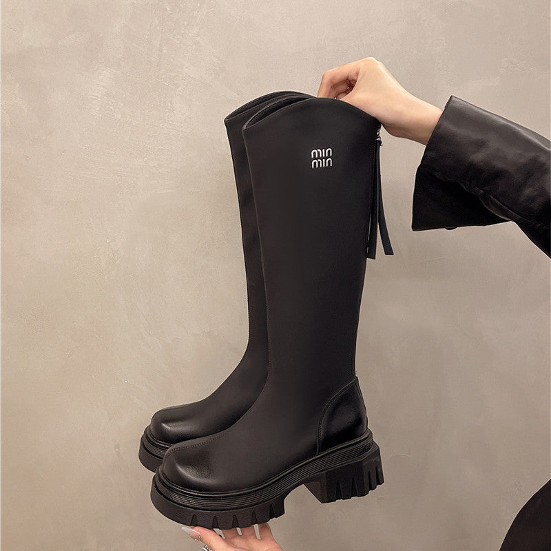 【Shoes】秋冬厚手ロングブーツ 　W14689