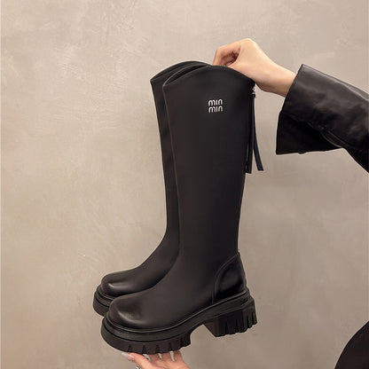 【Shoes】秋冬厚手ロングブーツ 　W14689