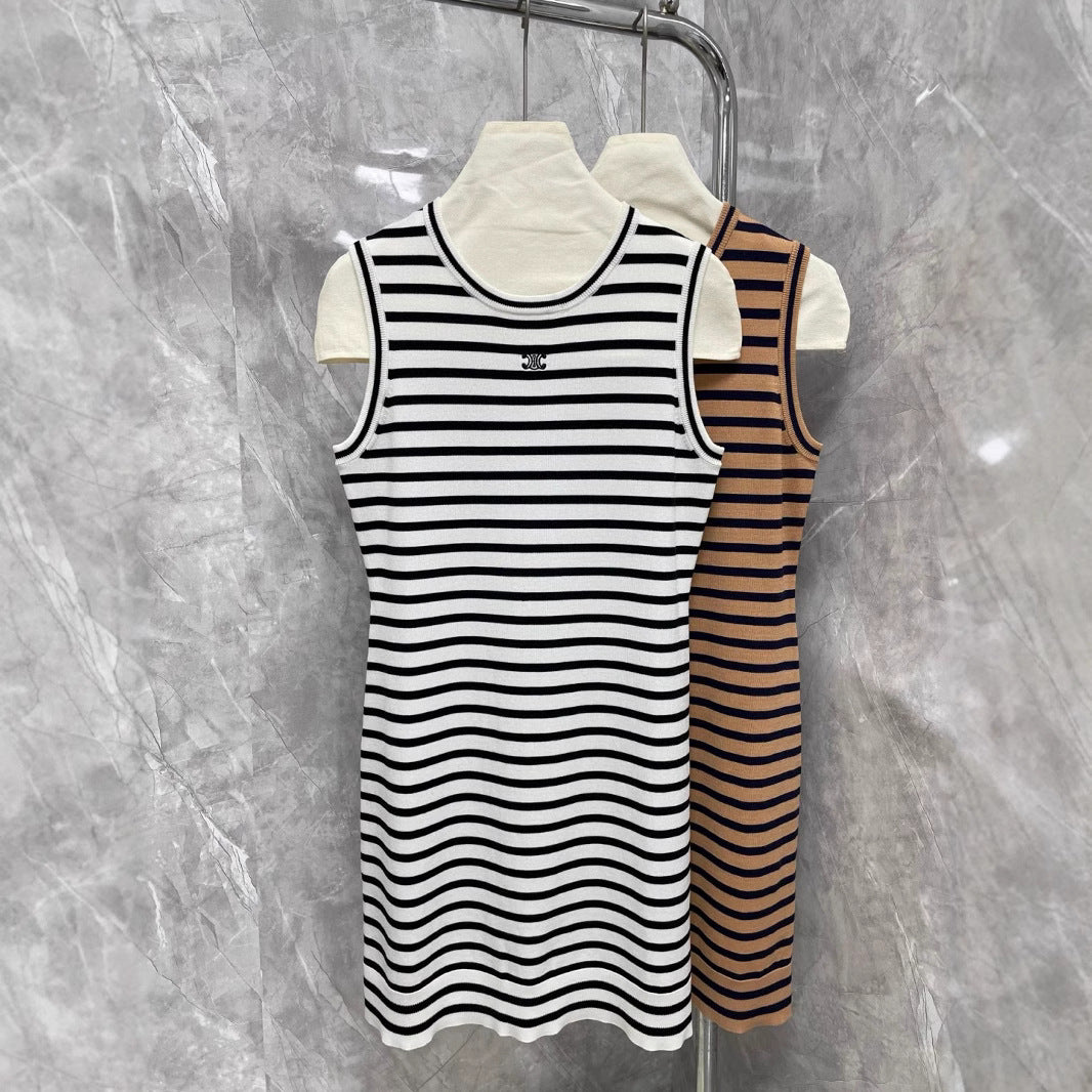 【Dress】ストライプ柄ワンピース T01619