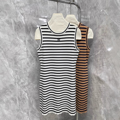 【Dress】ストライプ柄ワンピース T01619