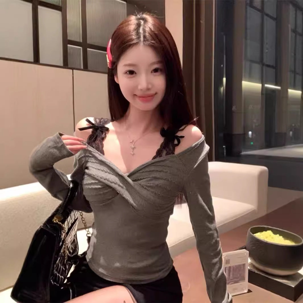 【Tops】フェイクレイヤード可愛いTシャツ　Z8066