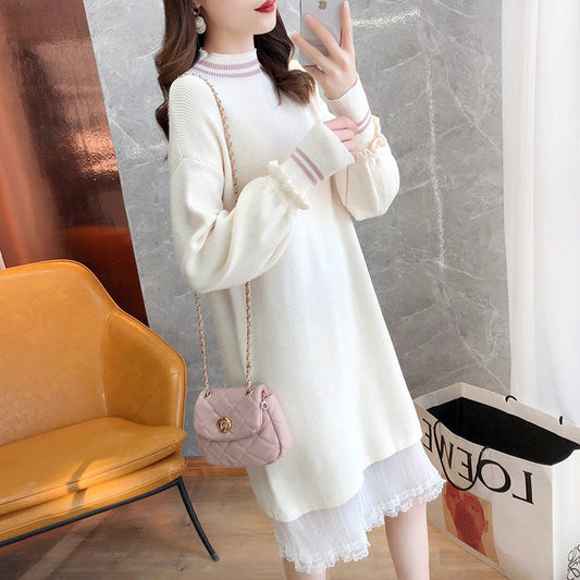 【Dress】チュール切替ニットワンピース　　Z-5908