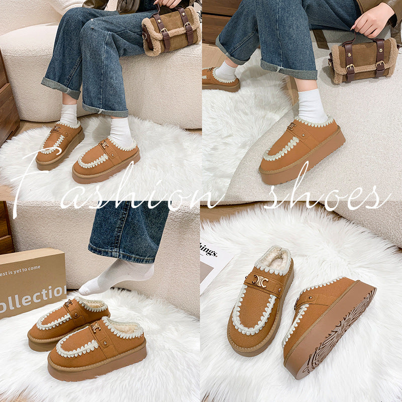 【Shoes】裏起毛厚手スリッパ 　　Ｗ14585