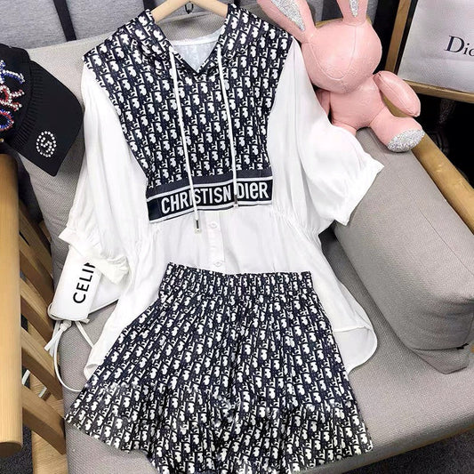 【Set】新入荷～セットアップ　ブラウス+ パンツ    W10887