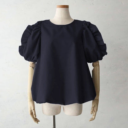 【Tops】フリル半袖シャツ T01693