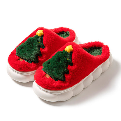 【Shoes】裏起毛厚手クリスマススリッパ T01133