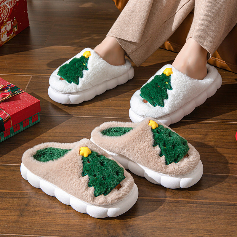 【Shoes】裏起毛厚手クリスマススリッパ T01133