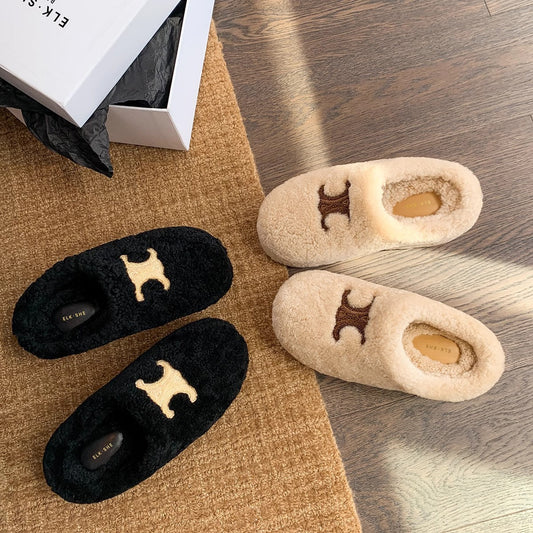 【Shoes】2色展開ファーシューズ    W9981