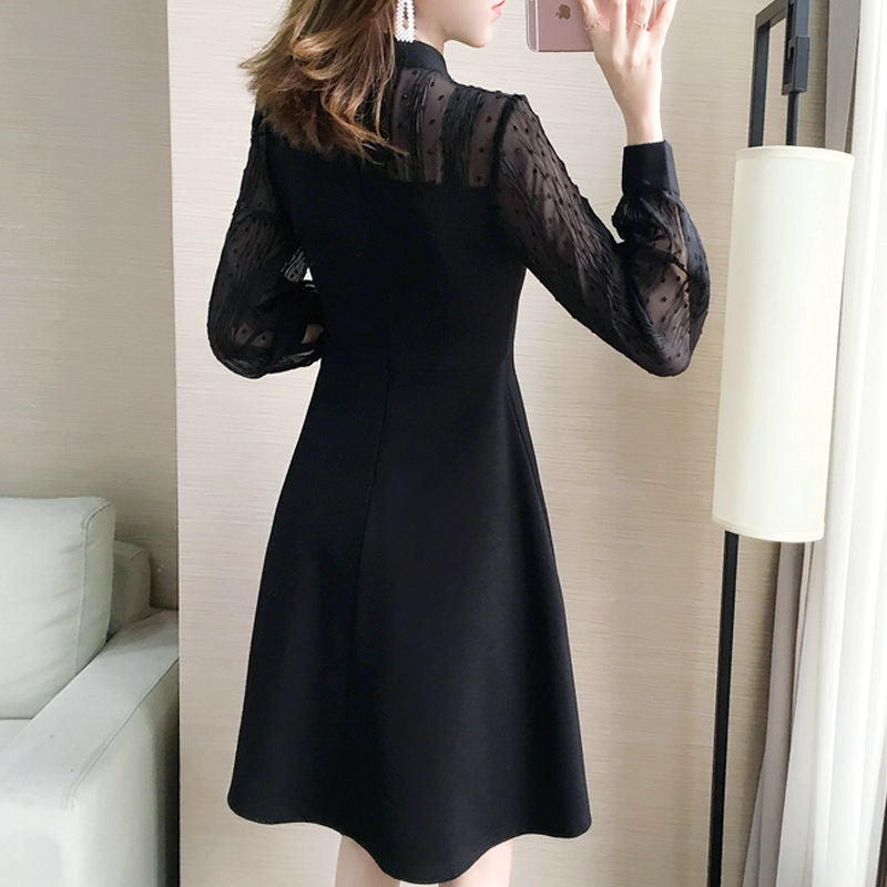 【Dress】レース切替ワンピース　Z8002